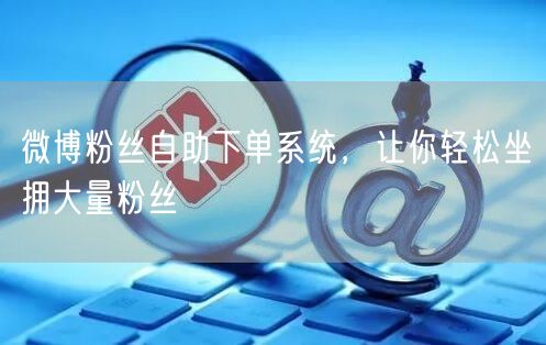 微博粉丝自助下单系统，让你轻松坐拥大量粉丝