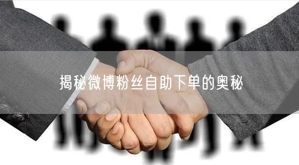 揭秘微博粉丝自助下单的奥秘