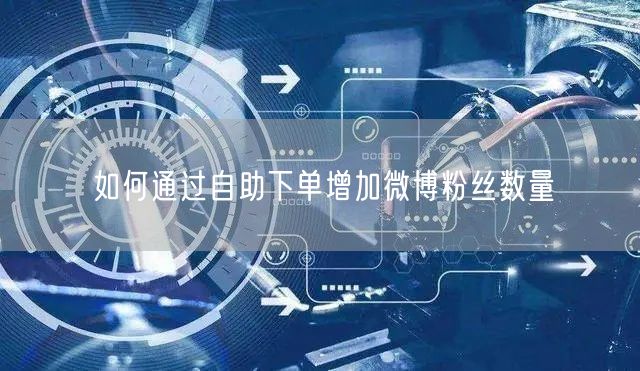 如何通过自助下单增加微博粉丝数量