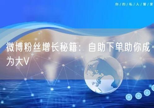 微博粉丝增长秘籍：自助下单助你成为大V