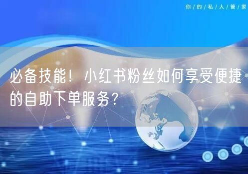 必备技能！小红书粉丝如何享受便捷的自助下单服务？