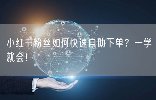 小红书粉丝如何快速自助下单？一学就会！
