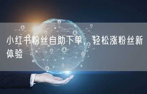 小红书粉丝自助下单，轻松涨粉丝新体验