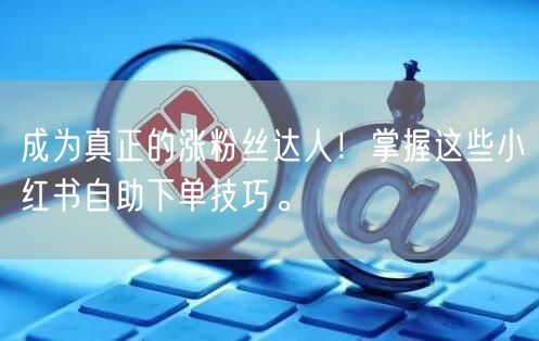 成为真正的涨粉丝达人！掌握这些小红书自助下单技巧。