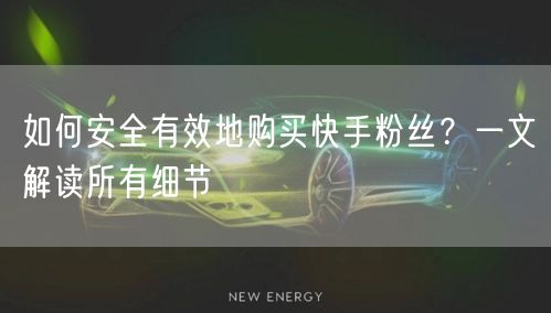 如何安全有效地购买快手粉丝？一文解读所有细节