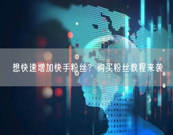 想快速增加快手粉丝？购买粉丝教程来袭