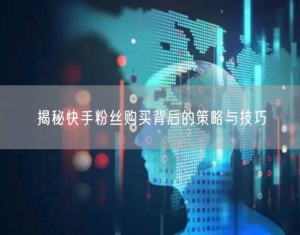 揭秘快手粉丝购买背后的策略与技巧