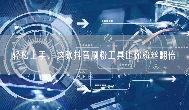轻松上手，这款抖音刷粉工具让你粉丝翻倍！