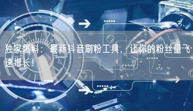 独家爆料：最新抖音刷粉工具，让你的粉丝量飞速增长！