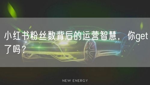 小红书粉丝数背后的运营智慧，你get了吗？