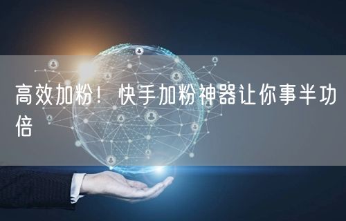 高效加粉！快手加粉神器让你事半功倍