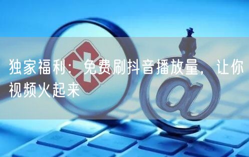 独家福利：免费刷抖音播放量，让你视频火起来