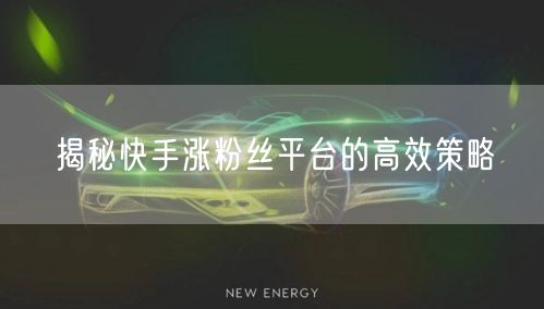 揭秘快手涨粉丝平台的高效策略