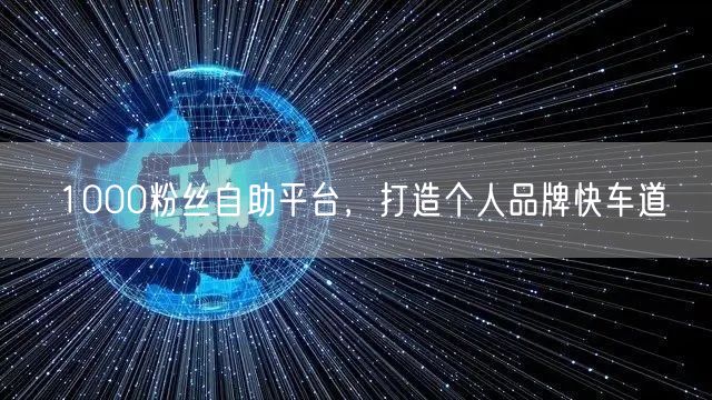 1000粉丝自助平台，打造个人品牌快车道