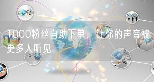 1000粉丝自助下单，让你的声音被更多人听见