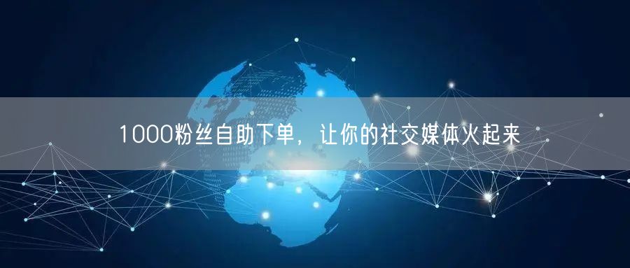 1000粉丝自助下单，让你的社交媒体火起来