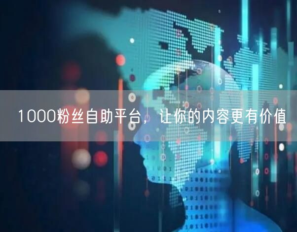 1000粉丝自助平台，让你的内容更有价值