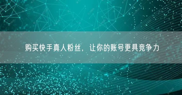 购买快手真人粉丝，让你的账号更具竞争力