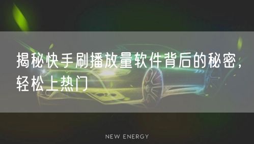揭秘快手刷播放量软件背后的秘密，轻松上热门