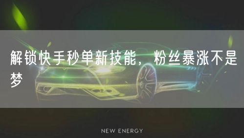 解锁快手秒单新技能，粉丝暴涨不是梦