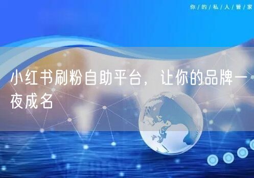 小红书刷粉自助平台，让你的品牌一夜成名