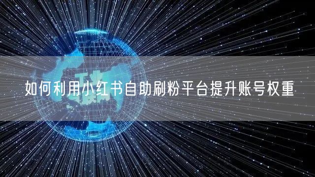 如何利用小红书自助刷粉平台提升账号权重