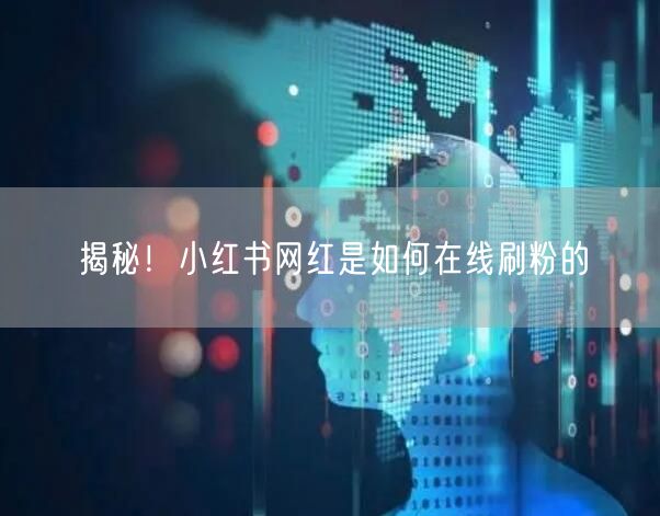 揭秘！小红书网红是如何在线刷粉的