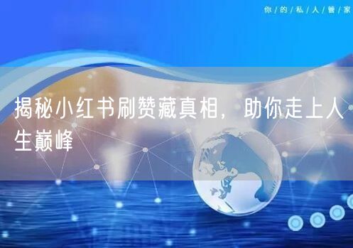 揭秘小红书刷赞藏真相，助你走上人生巅峰