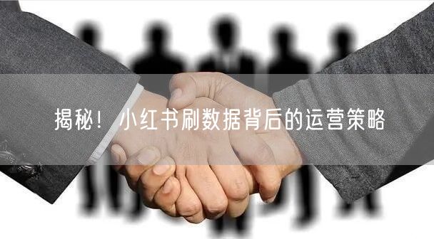 揭秘！小红书刷数据背后的运营策略