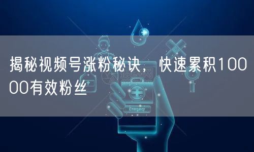 揭秘视频号涨粉秘诀，快速累积10000有效粉丝