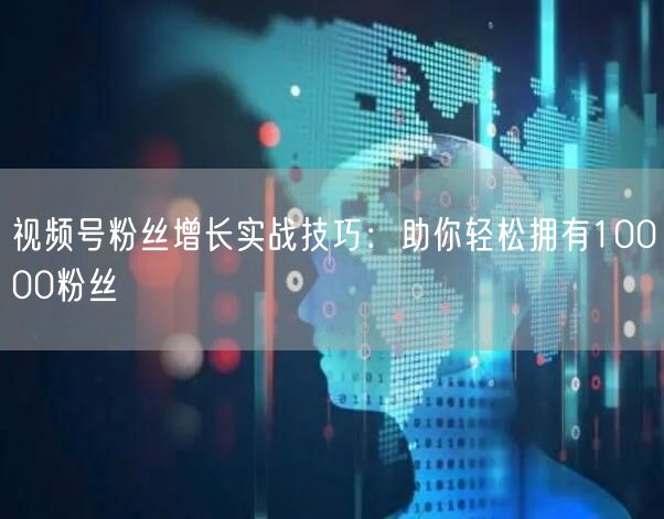 视频号粉丝增长实战技巧：助你轻松拥有10000粉丝