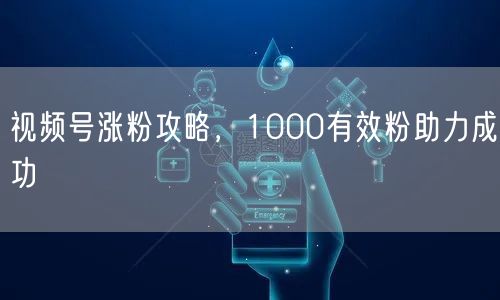 视频号涨粉攻略，1000有效粉助力成功