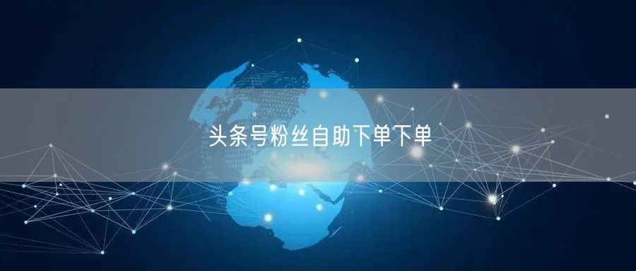 头条号粉丝自助下单下单