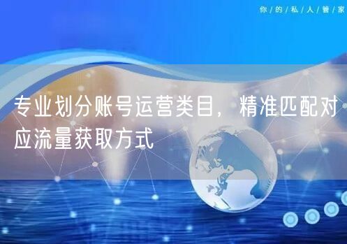专业划分账号运营类目，精准匹配对应流量获取方式